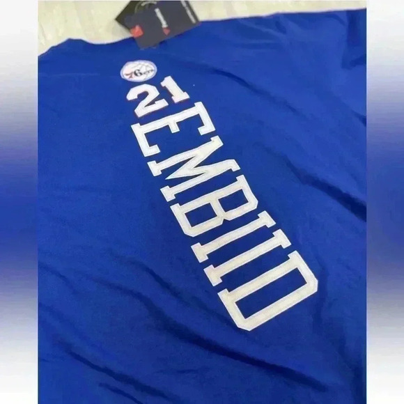 NEW Fanatics Men’s Philadelphia 76ers Joel Embiid #21 Jersey T Shirt Size L NBA - Picture 14 of 15
